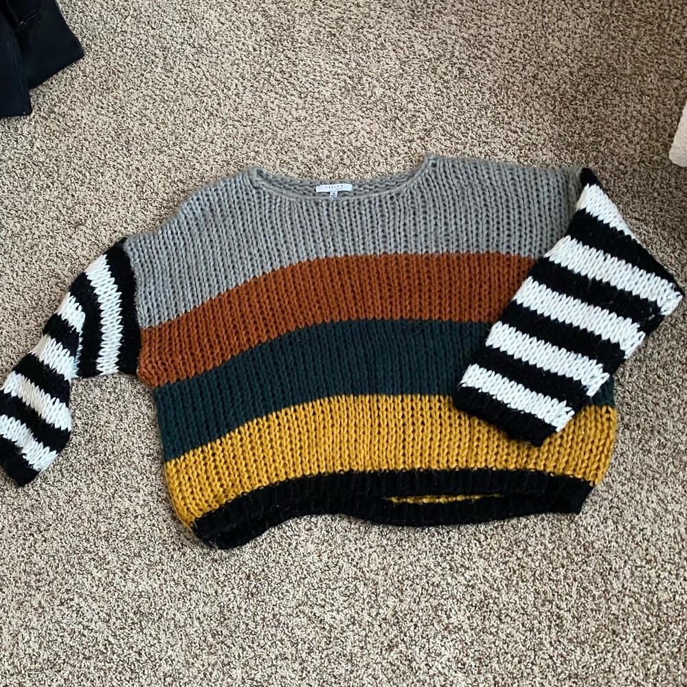Slouchy knit striped sweater